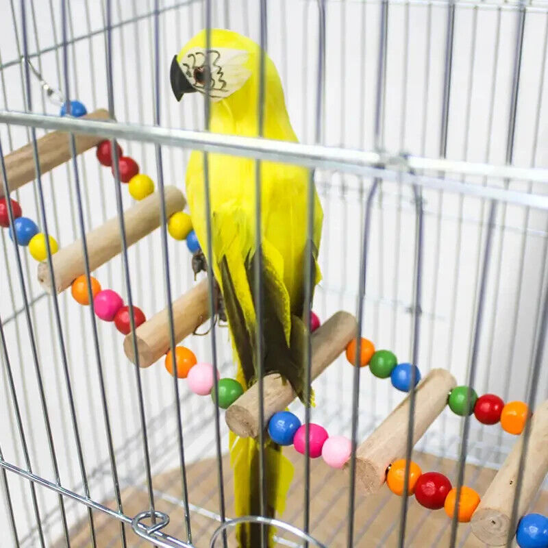 Parrot Pet Bird Wood Ladder Climb Cableway Hamster Toys Rope Parrot Toy 10 Step