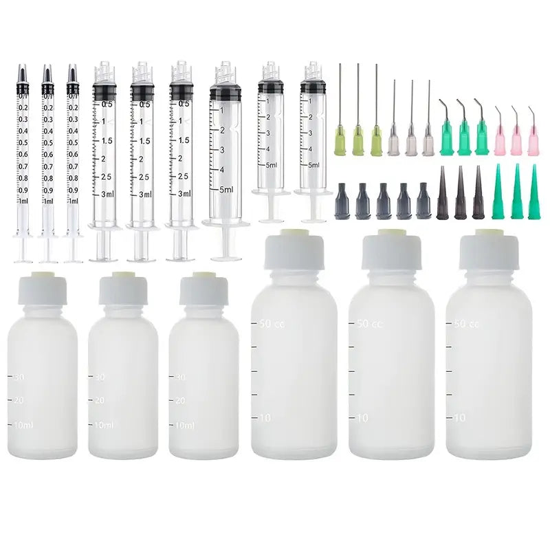 15pcs 1ml, 3ml, 5ml, Syringes And Blunt Needle Tip Bottles
