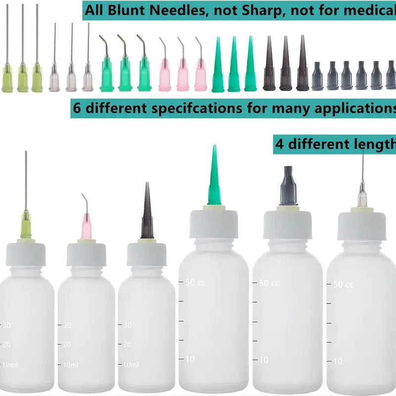 15pcs 1ml, 3ml, 5ml, Syringes And Blunt Needle Tip Bottles