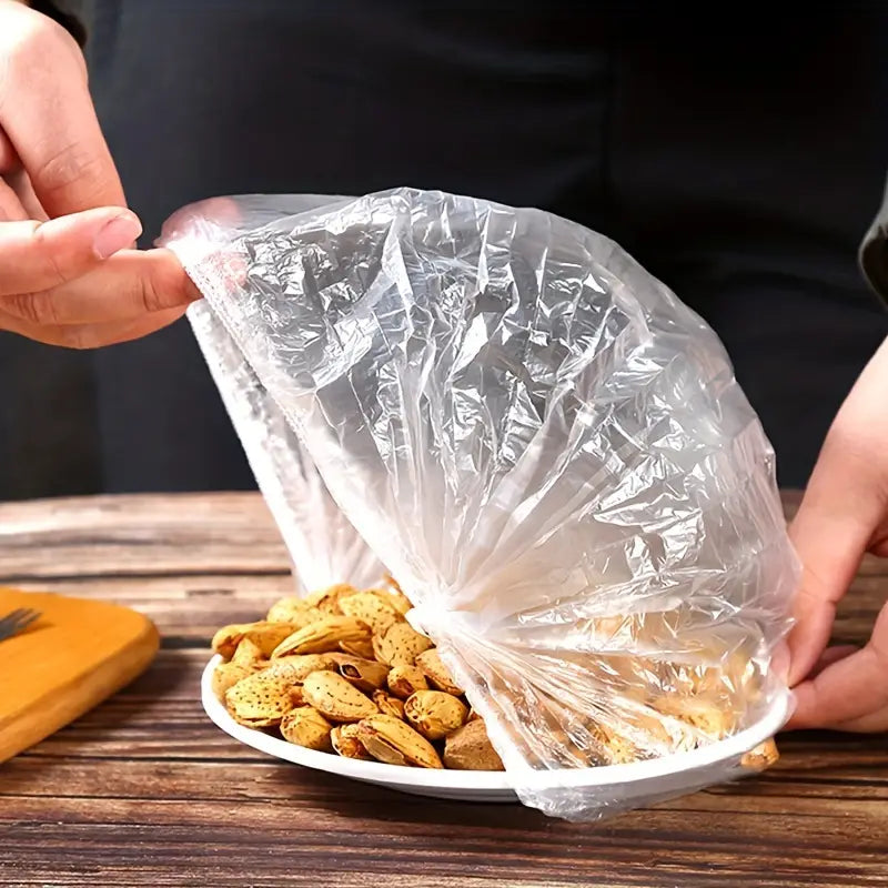 100pcs Disposable Fresh-keeping Cover, Plastic Food Storage Covers, Packaging
