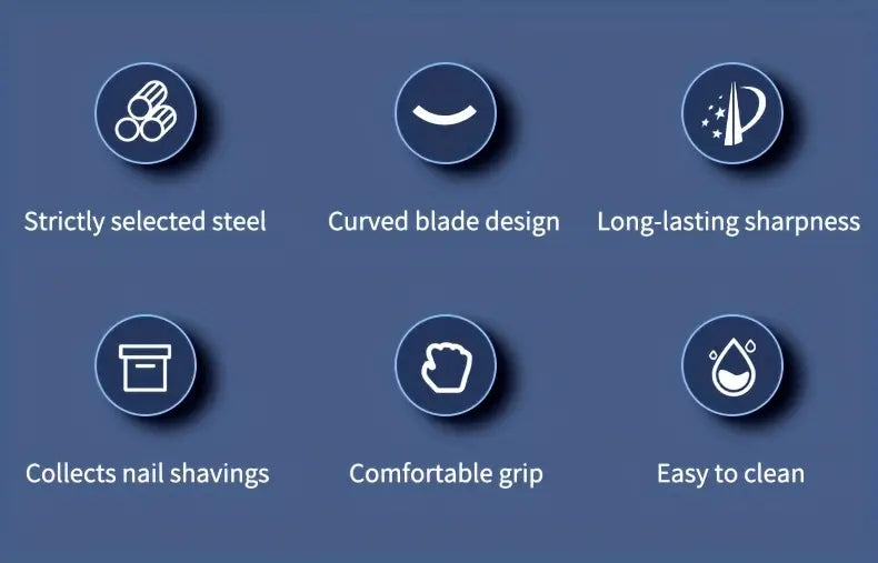 Stainless Steel Nail Clippers Cutter Trimmer Anti-Splash Manicure Scissors Blue