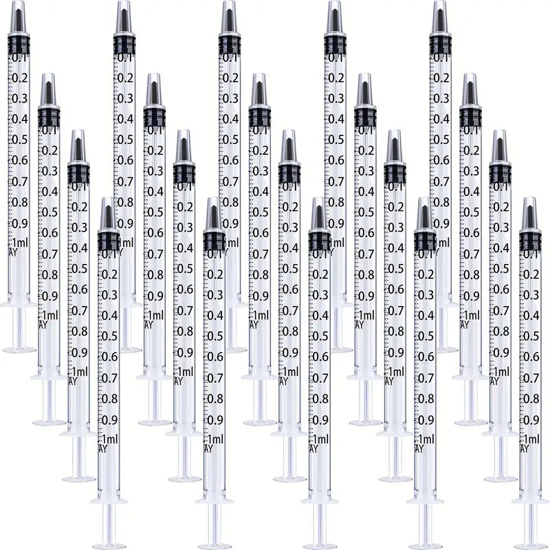 NEW 1 ml Plastic Syringes for Measurement Multiple Uses No needles Lot of 20