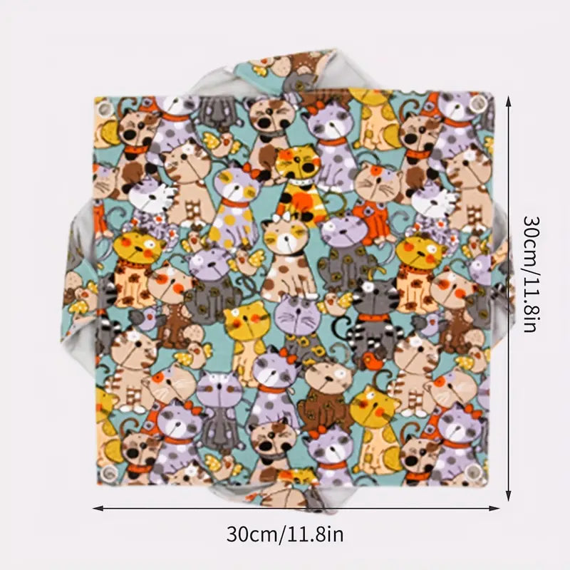 Small Animal Hanging Hammock Cartoon Print Double Layer Hanging Hamster Nest