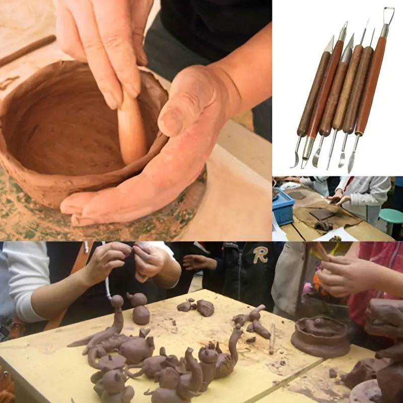 6pcs/set Beginner DIY Clay Pottery Ceramic Sculpting Tools Pottery Woodwork