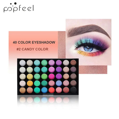40 Colors Eye Makeup Palette, Matte Shimmer Metallic Eyeshadow Palette