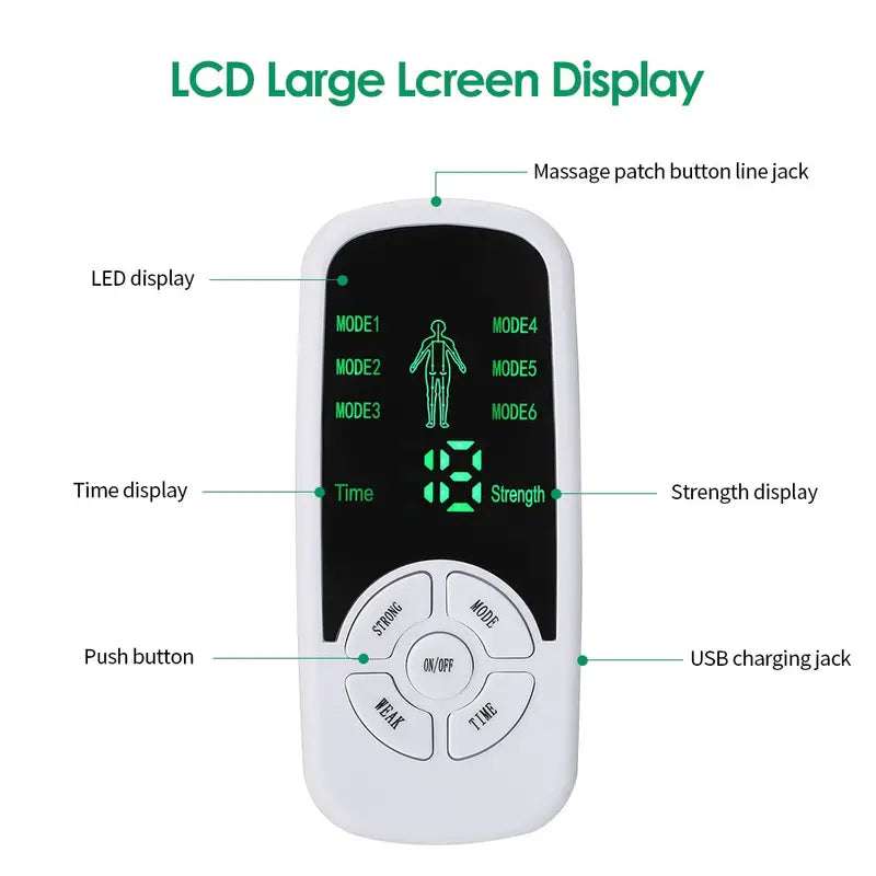 1pc, Electric Tens Muscle Stimulator Ems Acupuncture Face Body Massager Digital Therapy Herald Massage Tool Electrostimulator
