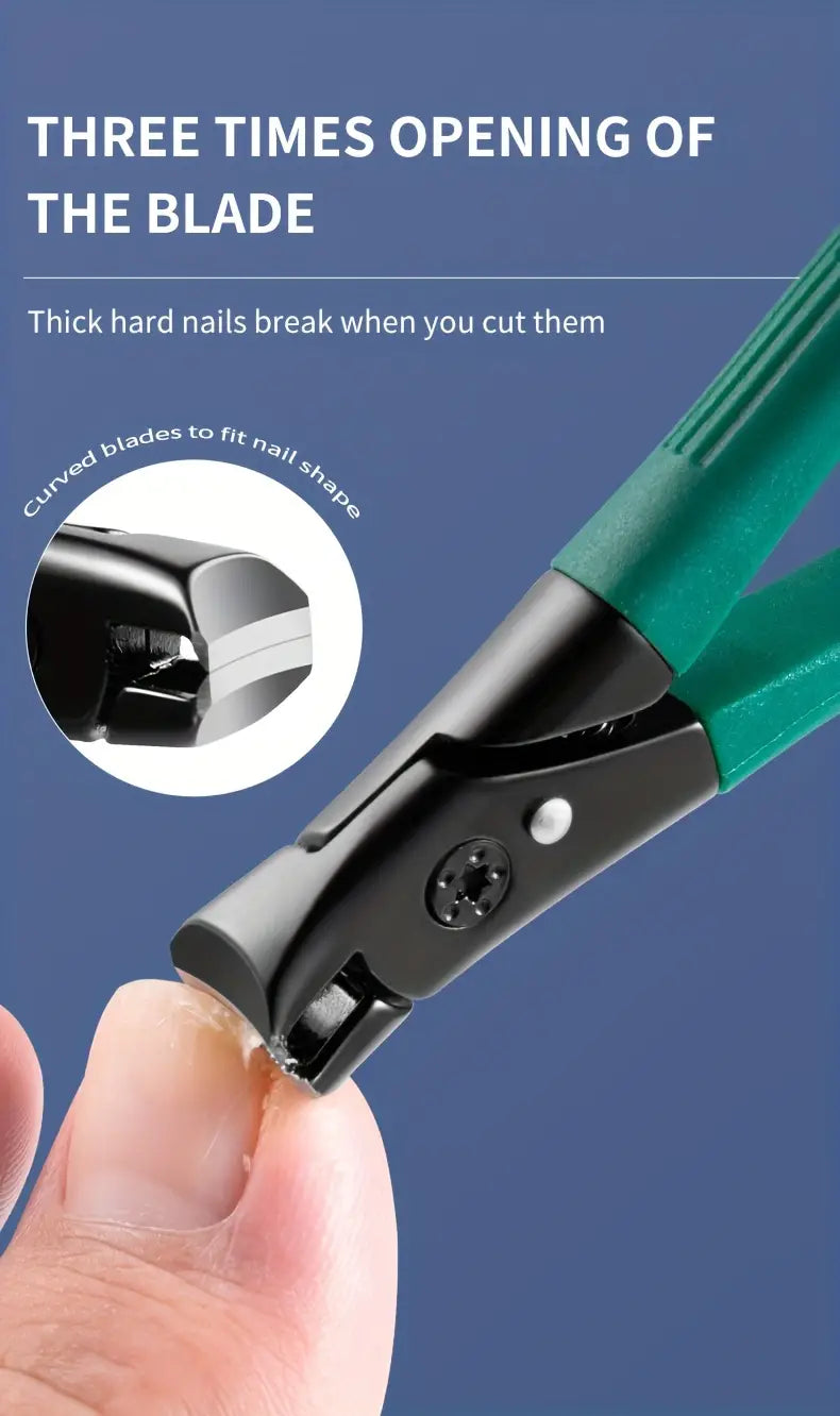 Stainless Steel Nail Clippers Cutter Trimmer Anti-Splash Manicure Scissors Blue