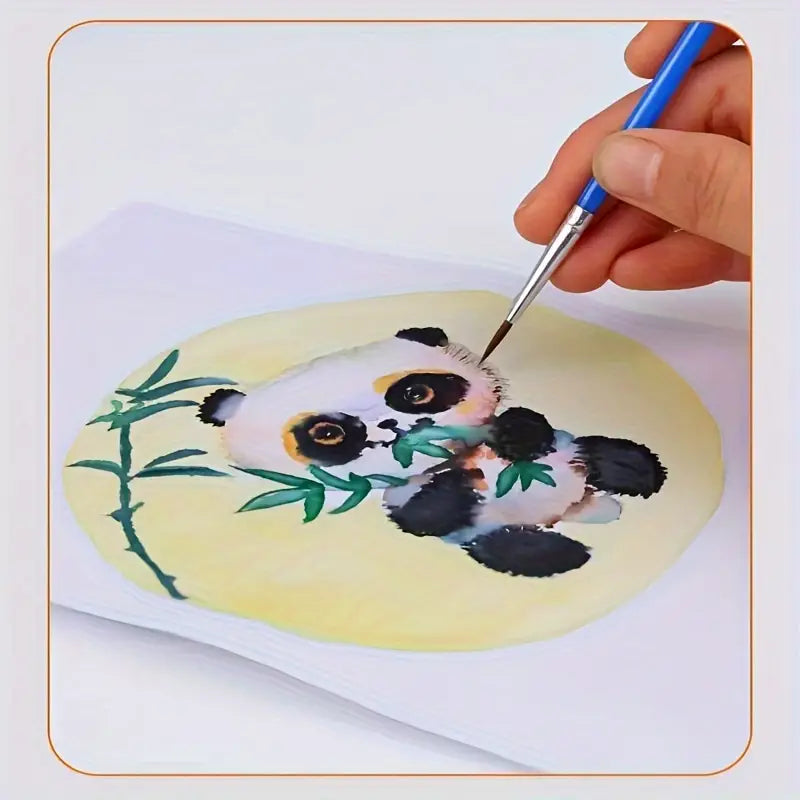 10pcs Fine Nylon Hair Paint Brushes For Acrylic, Oil, Watercolor, Canvas, Rock