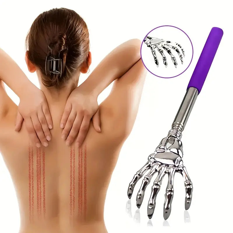 Adjustable Stainless Steel Back Scratcher with Retractable Claw
