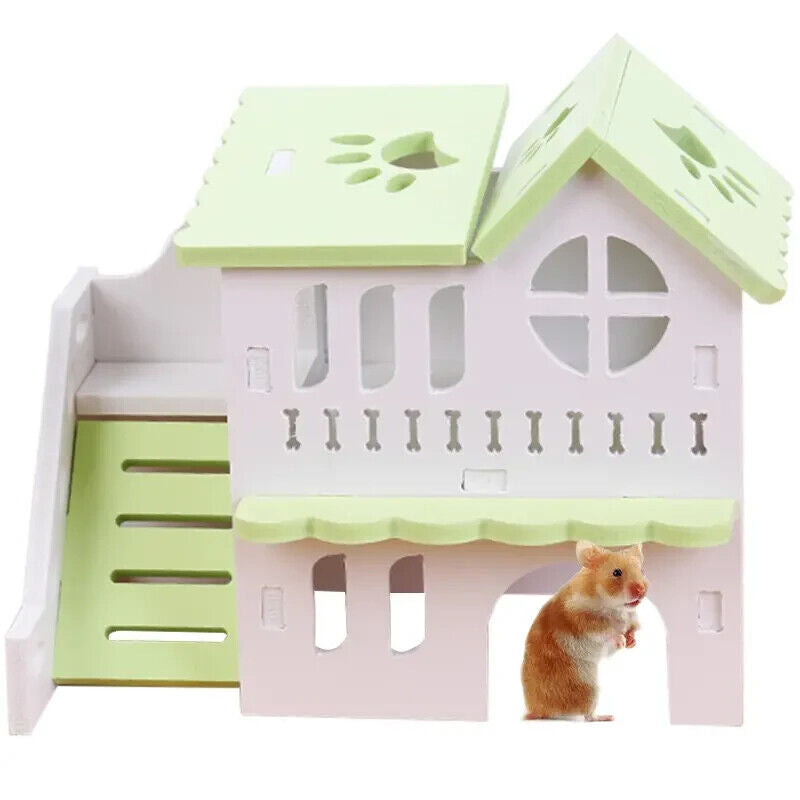 Hamster Hideout Wooden Hamster House Hamster Nest Two Layers Hut Small Sleeping