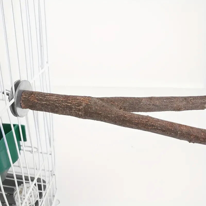 2 Pack Bird Perch Stand, Natural Wood Parrot Perch Bird Cage Accessories Bird