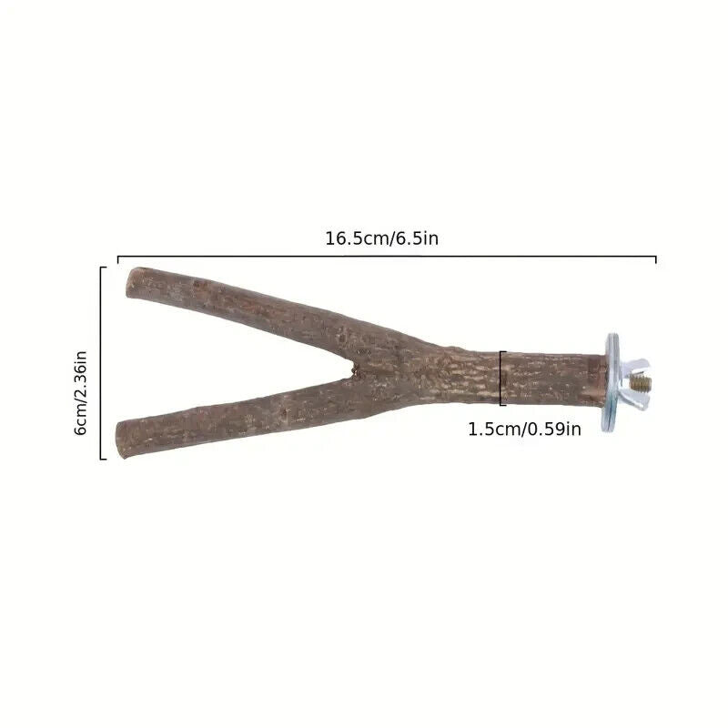 2 Pack Bird Perch Stand, Natural Wood Parrot Perch Bird Cage Accessories Bird