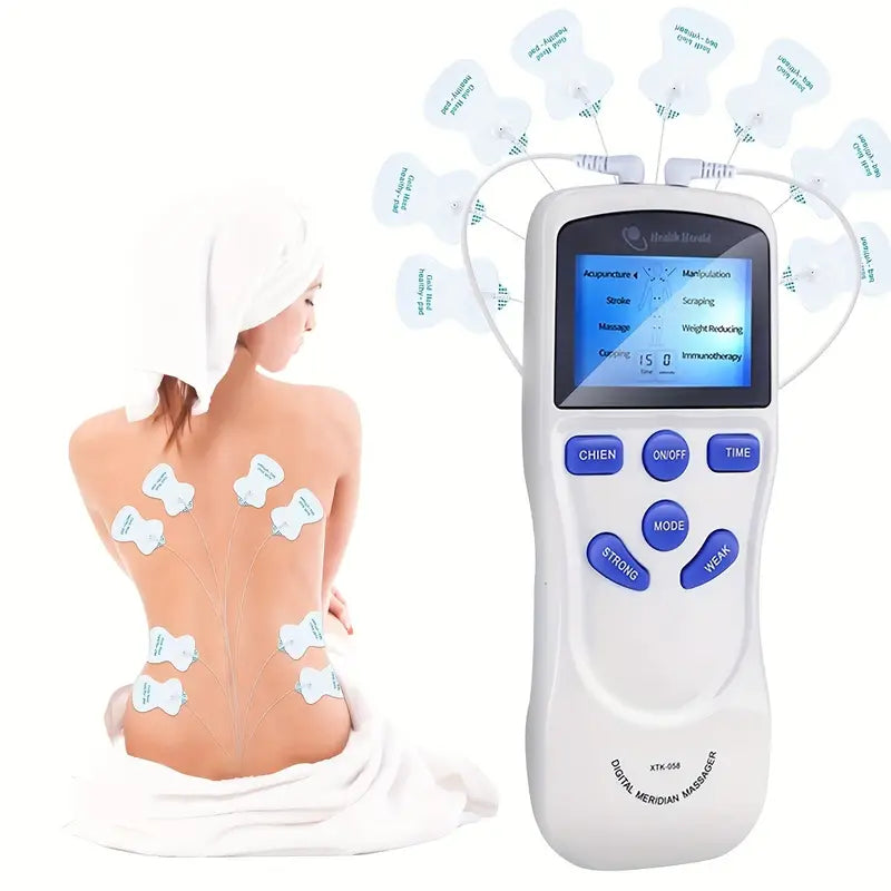 Digital Therapy Machine Muscle Massager Pain Relief Stimulator Tens Unit 8  Pads