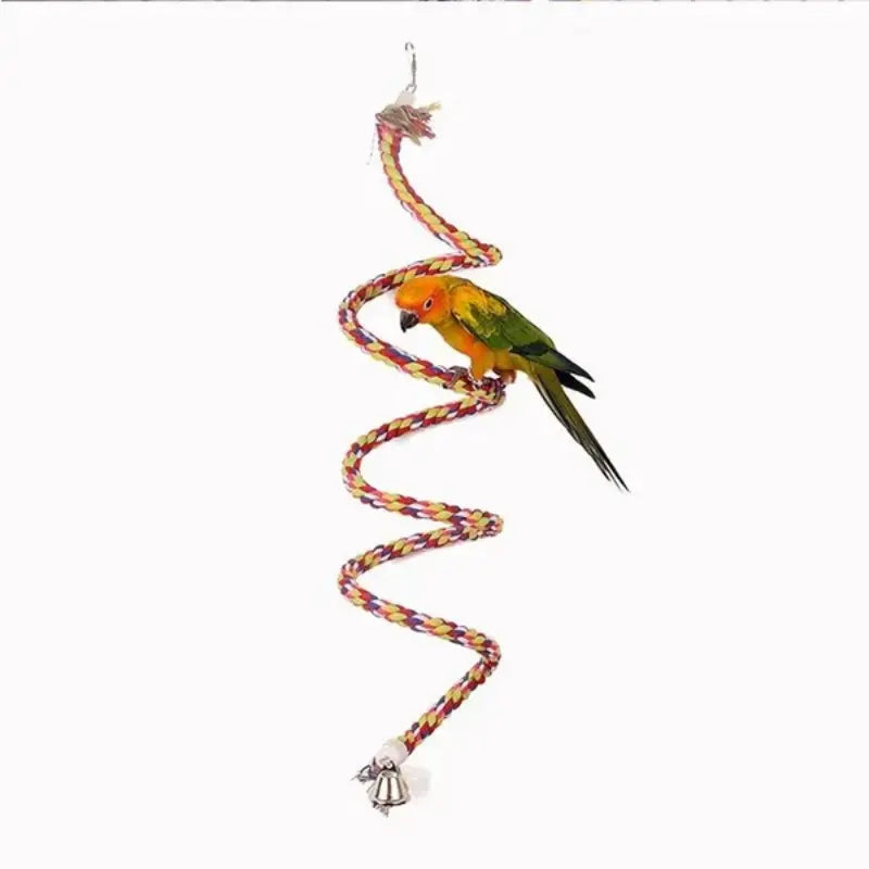 New Bird Parrot Bite Chew Toy Cotton Standing Cage Swing Hanging Rope Climbing