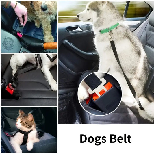 Adjustable Pet Car Leash with Safety Buckle - Securely Restrain Dogs and Cats