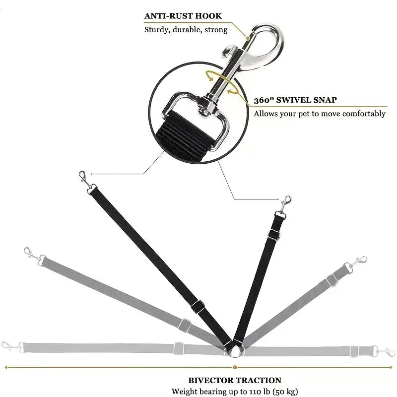 Adjustable Pet Car Leash with Safety Buckle - Securely Restrain Dogs and Cats