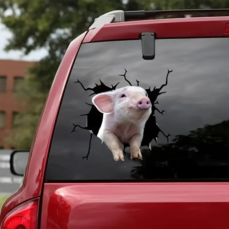 3D Piggy Wall Stickers, Creative Window Static Stickers, Self-adhesive Wall Art