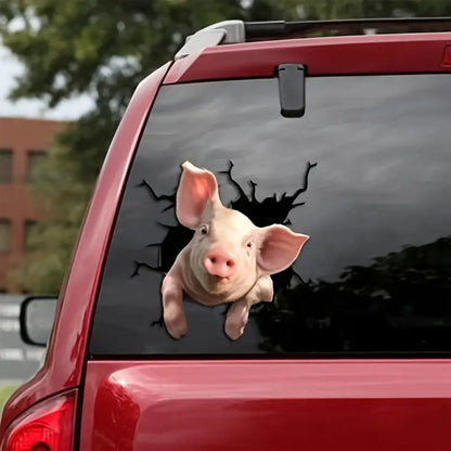 3D Piggy Wall Stickers, Creative Window Static Stickers, Self-adhesive Wall Art