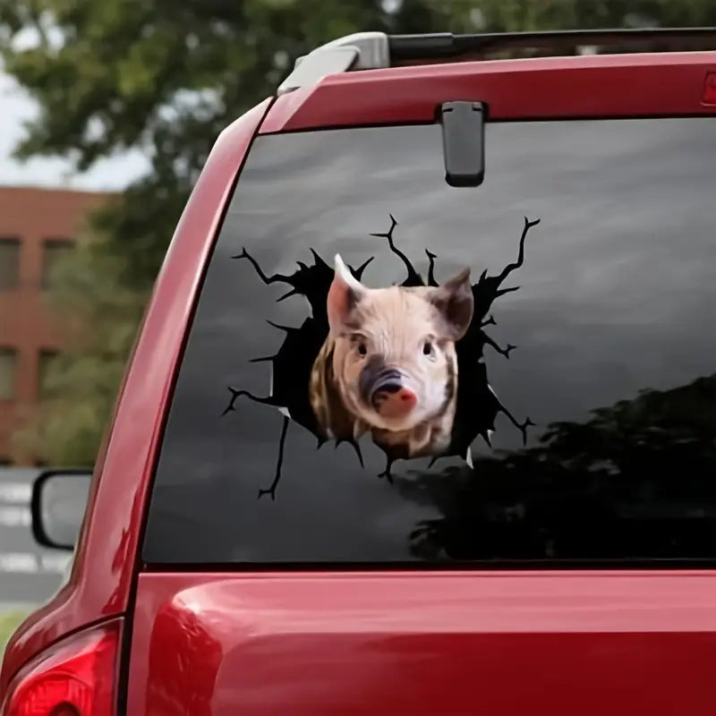 3D Piggy Wall Stickers, Creative Window Static Stickers, Self-adhesive Wall Art