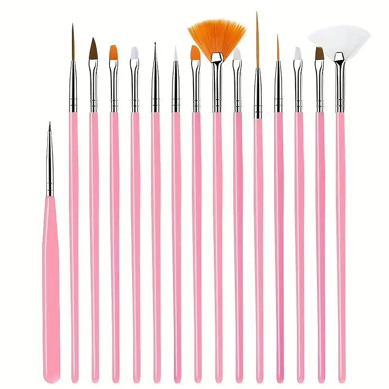 15pcs Fine Detail Paint Brush Set - Perfect for Detailing & Art Painting