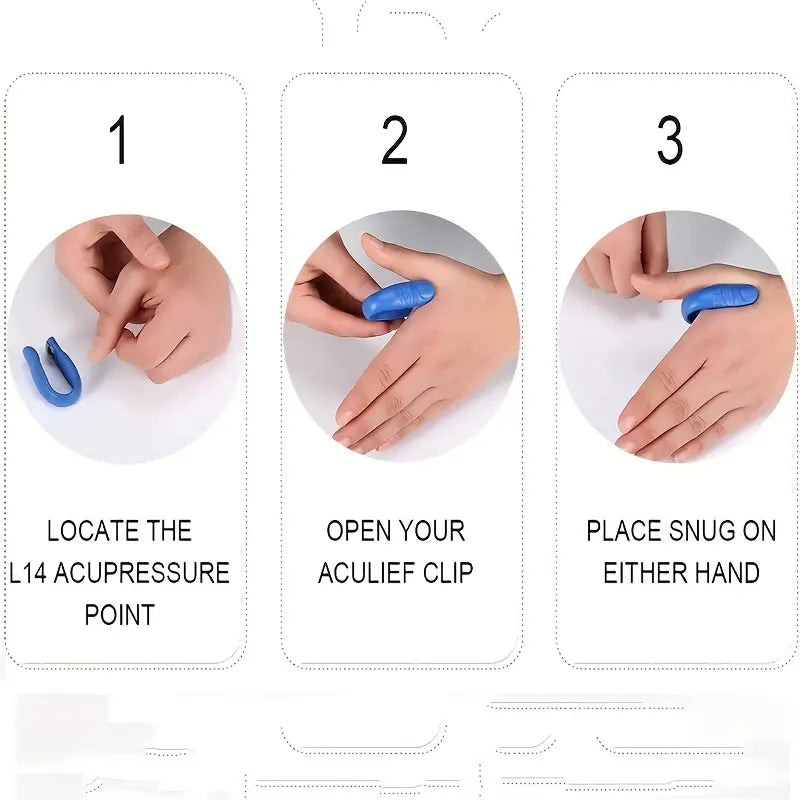 Acupressure Hand Pressure Point Clip Black for headache relief