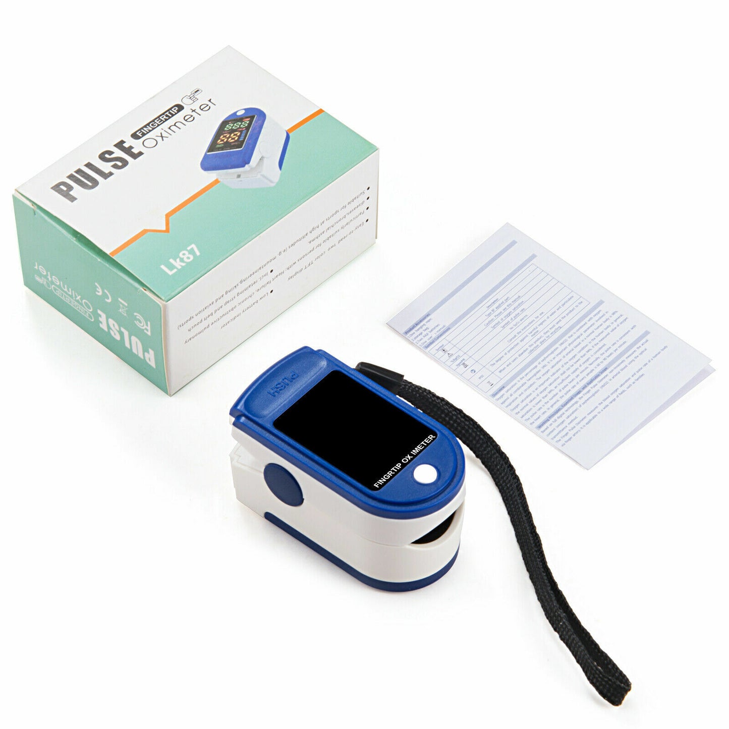 Finger Pulse Oximeter Heart Rate Blood Oxygen Saturation Monitor SpO2 PR Measure