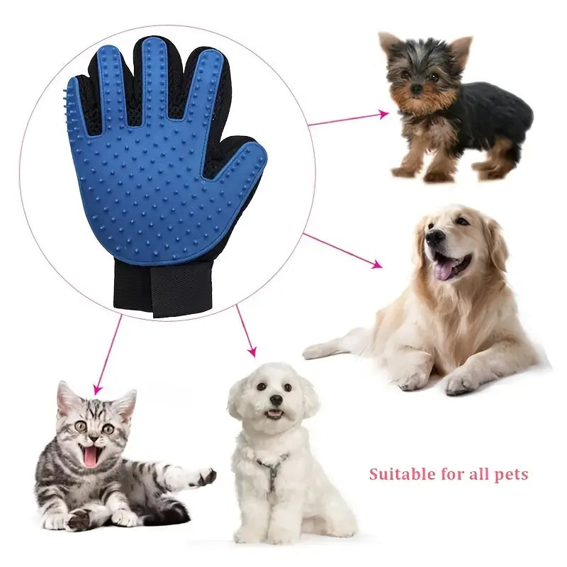 Pet Grooming Glove Gentle Deshedding Brush Glove Accessories Pet Grooming Gloves