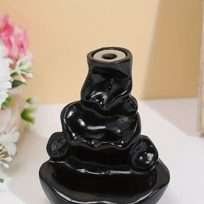 1pc Ceramic Waterfall Incense Burner, Vintage Backflow Incense Burner, Household