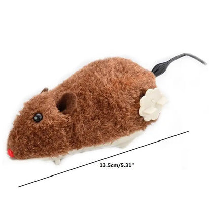1pc Wind Up Plush Mouse Toy for Indoor Cats, Interactive Cat Toys, Cat Teaser