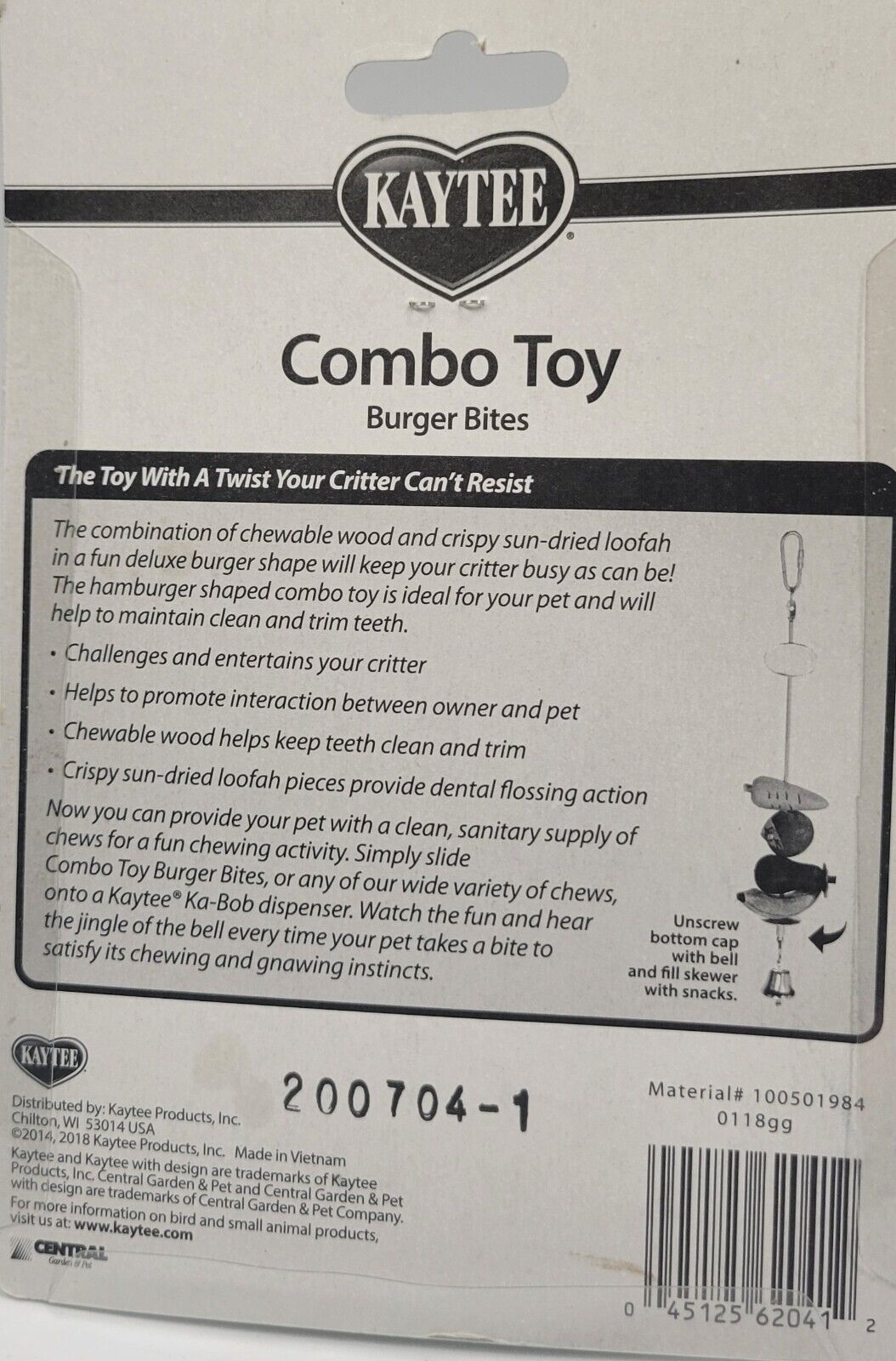 Kaytee Combo Toy - Burger Bites