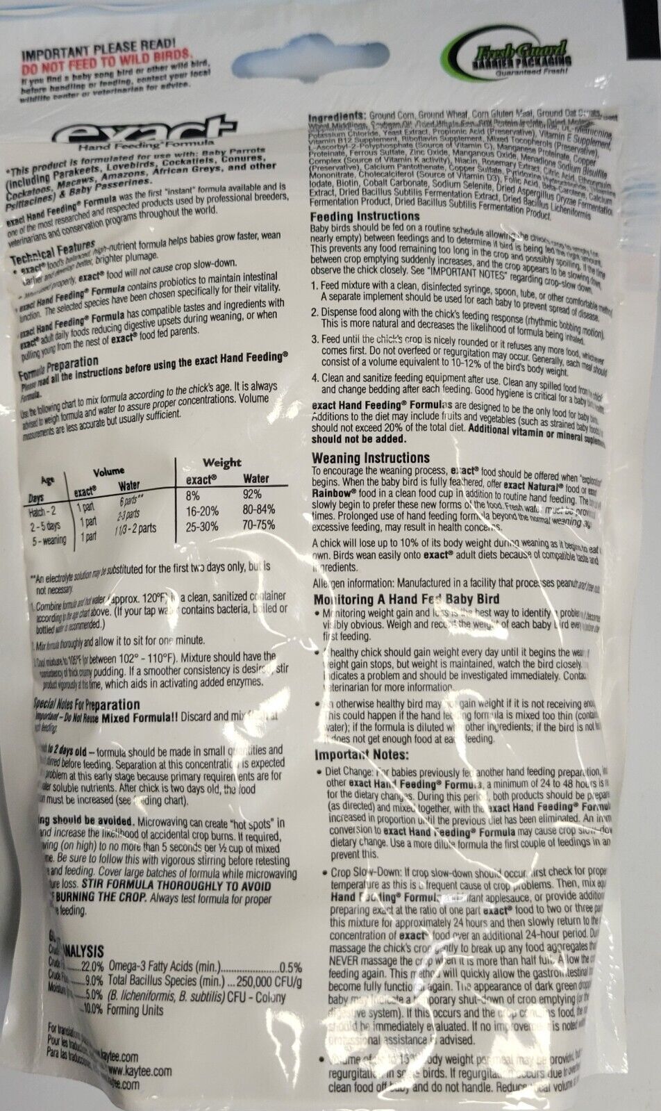 Kaytee Exact Hand Feeding Formula for All Baby Birds 7.5 oz.