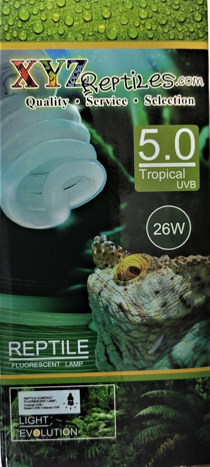 LUCKY HERP Reptile UVA UVB Light 5.0 26W Compact Fluorescent Tropical Terrarium