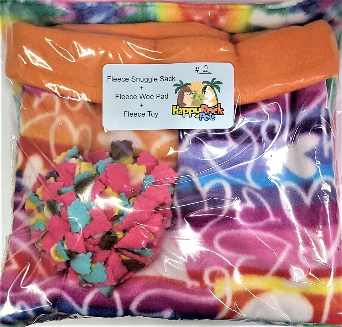 Small Animal Fleece Snuggle Sack, Fleece Wee Pad and FleeceToy 3PK.