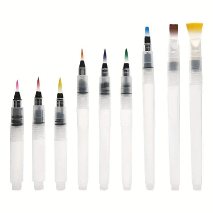 9Pcs Multi-Purpose Watercolor Pens Refillable, Artist Grade Watercolor Brushes