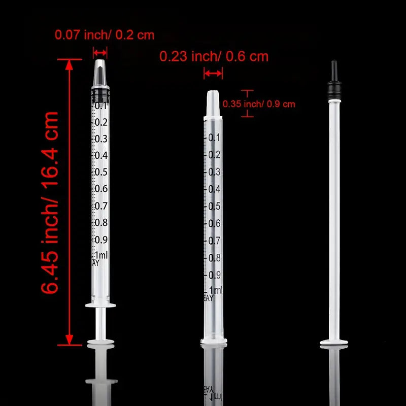NEW 1 ml Plastic Syringes for Measurement Multiple Uses No needles Lot of 20
