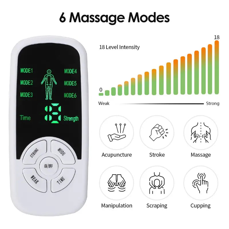 1pc, Electric Tens Muscle Stimulator Ems Acupuncture Face Body Massager Digital Therapy Herald Massage Tool Electrostimulator