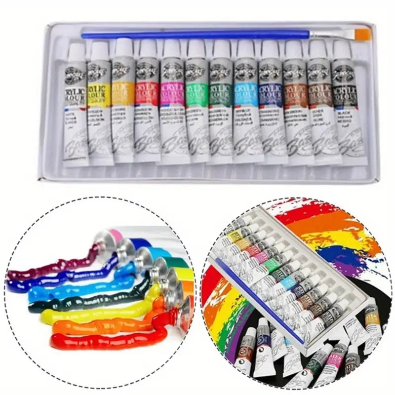 12 Colors/Set Acrylic Paint Color Set Acrylic Paints Pigment For Artists Ceramic Stone Wall Craft Paints Color Pigments