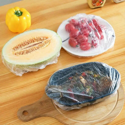 100pcs Disposable Fresh-keeping Cover, Plastic Food Storage Covers, Packaging