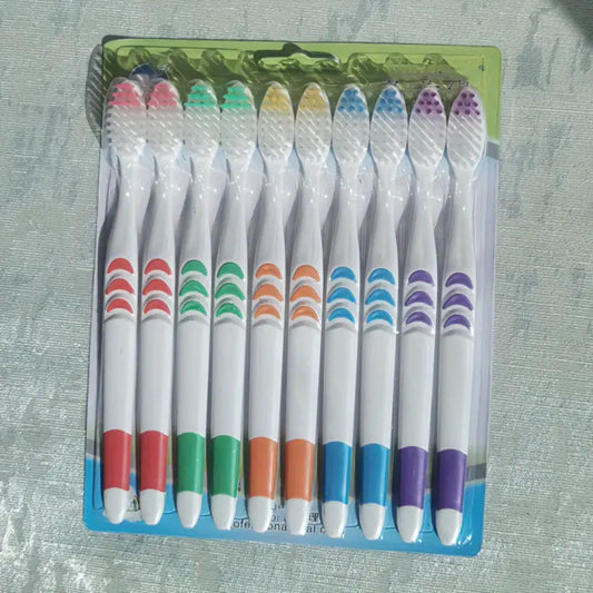 10pcs - Multi Color Soft Bristle Toothbrush Set - Sharpened Silk Soft Bristle