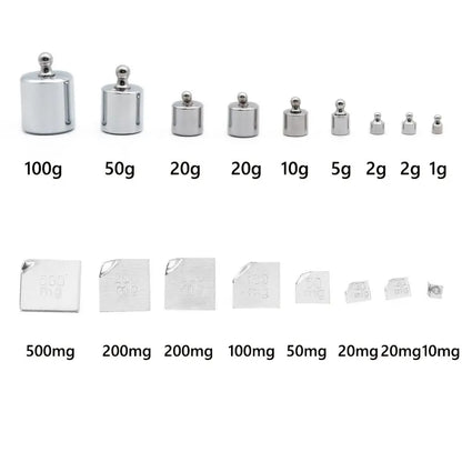 17pcs Precision Weight Set,10mg-3.53oz Precision Steel Calibration Weight Kit