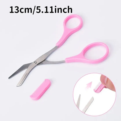 Eyebrow Trimmer Scissor with Comb Lady Woman Men Hair Removal Grooming Shaping