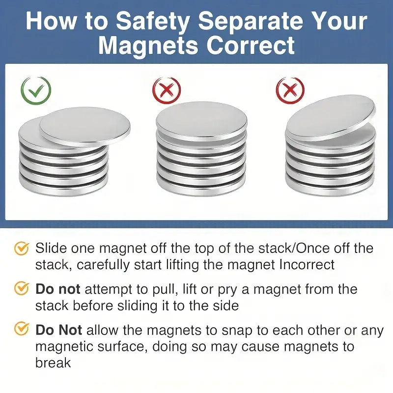 Two Part Strong Magnets 100pcs Super Strong Neodymium Magnets - Perfect for Arts, Crafts, Hobb ...