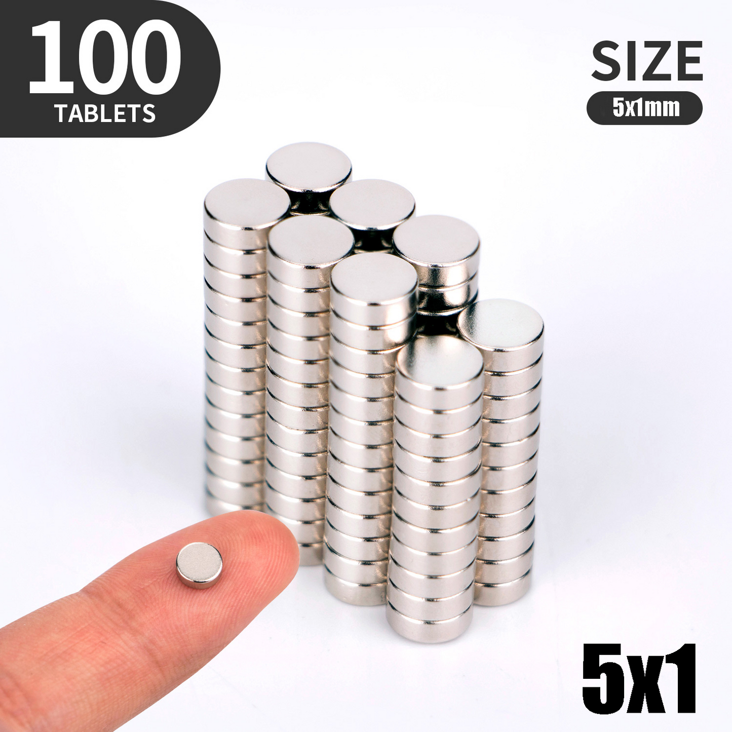 100Pcs Neodymium Magnets Round Disc N35 Super Strong Rare Earth Magnet 5x1mm Lot