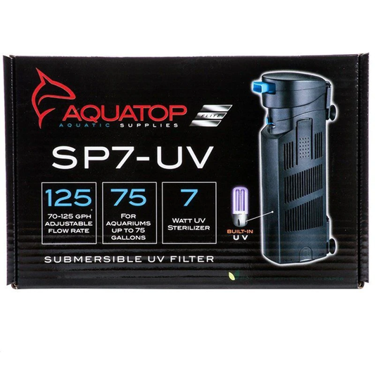 Aquatop Submersible UV Filter with Pump - 7 Watts - 126 GPH - Aquariums up to 75