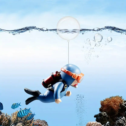Cute Cartoon Aquarium Diver - Add Fun & Color to Your Fish Tank with Floating Decorations!