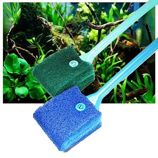 High-Quality Double-Sided Fish Tank Cleaning Sponge Brush to remove Algae.