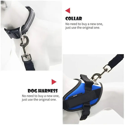 Adjustable Pet Car Leash with Safety Buckle - Securely Restrain Dogs and Cats
