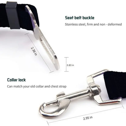 Adjustable Pet Car Leash with Safety Buckle - Securely Restrain Dogs and Cats