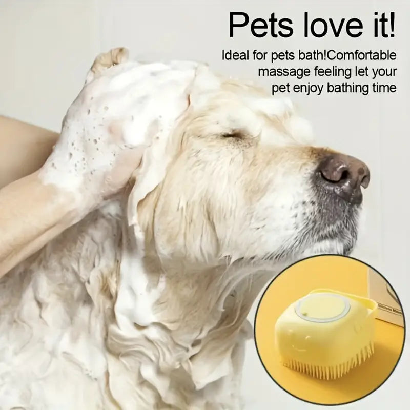 Pamper Your Pet with Our Silicone Shampoo Massage Dispenser Dog Bath Brush!