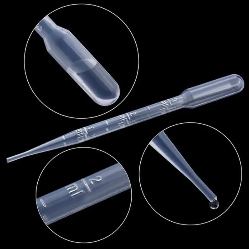 100PCS Lab Supplies Plastic Test Tubes Transparent Graduated Pipettes Disposable